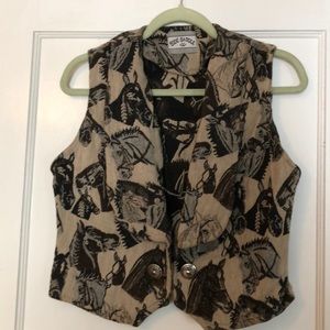 Vintage Horse Print Vest